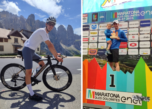 Ciclismo, biellese sul podio alla Maratona dles Dolomites.