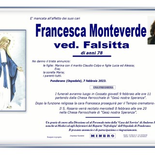 Francesca Monteverde, ved. Falsitta