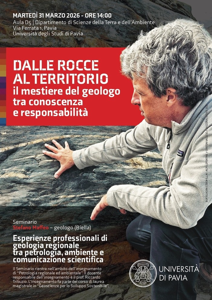 Il Geologo biellese Maffeo in cattedra all'Università di Pavia