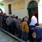 Ingresso del “Museo delle Migrazioni, Cammini e Storie di Popoli” di Pettinengo
