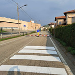 A Mongrando interventi sulla segnaletica orizzontale (foto dalla pagina Facebook di Insieme per Mongrando Michele Teagno Sindaco)
