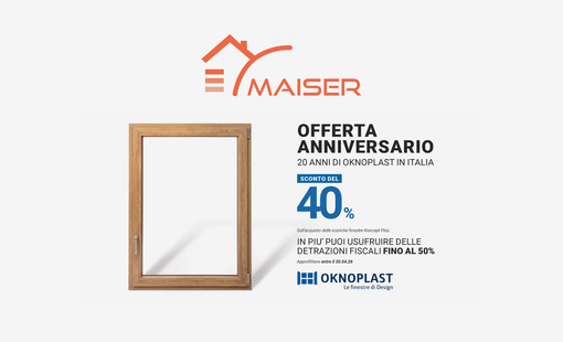 Oknoplast: sconto 40% sulle finestre in PVC. A Biella l’offerta firmata Maiser
