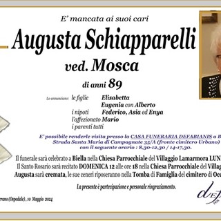 Augusta Schiapparelli, ved. Mosca