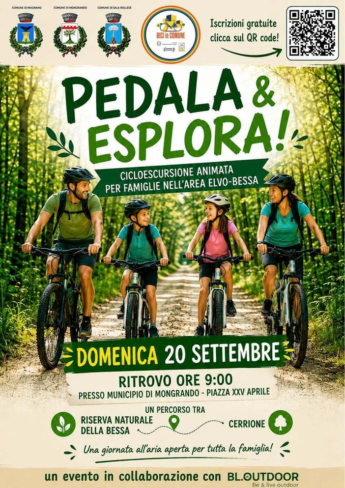 Famiglie in sella per “Pedala &amp; Esplora”: appuntamento domenica 20 settembre