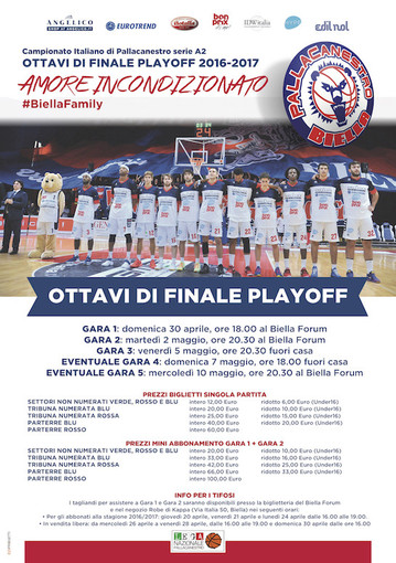 Angelico Biella ai playoff, gara 1 degli ottavi sarà domenica 30 aprile Angelico Biella ai playoff, gara 1 degli ottavi sarà domenica 30 aprile