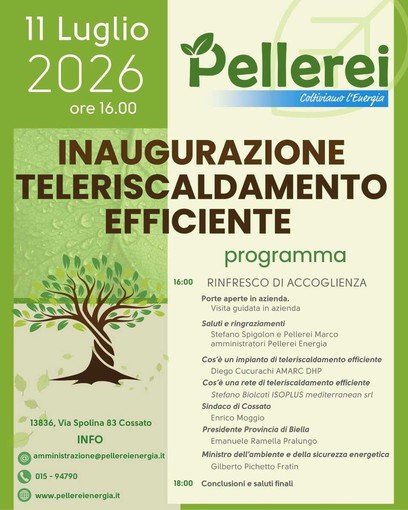 Cossato, Pellerei Energia inaugura la nuova rete di teleriscaldamento Cossato, Pellerei Energia inaugura la nuova rete di teleriscaldamento
