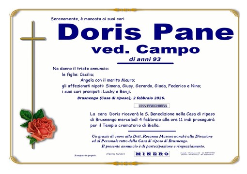 Doris Pane, ved. Campo