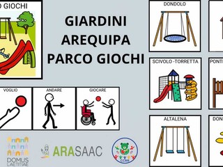 Biella sempre più inclusiva con simboli CAA  nei giochi al parco Arequipa