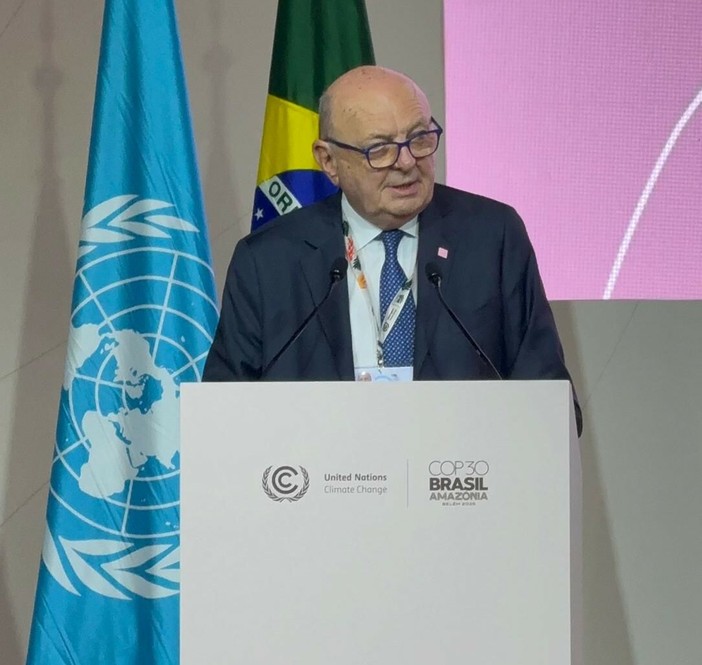 Il Ministro Gilberto Pichetto Fratin al Segmento di Alto Livello di COP30 in corso a Belem Il Ministro Gilberto Pichetto Fratin al Segmento di Alto Livello di COP30 in corso a Belem