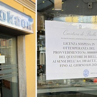 Biella, bar chiuso per 4 giorni: era il punto di ritrovo per 13 pregiudicati