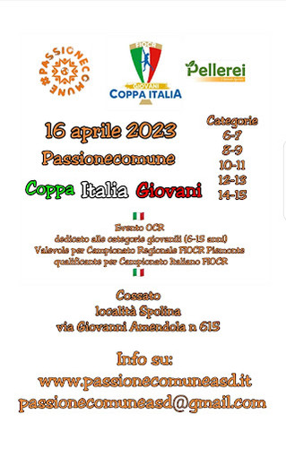 A la Spolina di Cossato c'è "Coppa Italia Giovani"