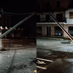 Vigili del Fuoco a Pray per un palo della luce inclinato