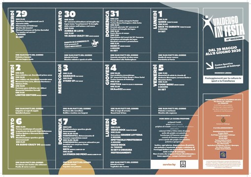 Valdengo in festa 2026, ecco il programma completo della 41° edizione da venerdì 29 maggio a lunedì 8 giugno Valdengo in festa 2026, ecco il programma completo della 41° edizione da venerdì 29 maggio a lunedì 8 giugno
