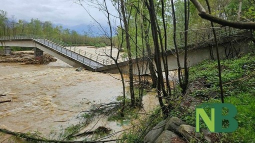 In foto il ponte del Gilino crollato in seguito agli eventi meteorologici estremi di aprile 2025