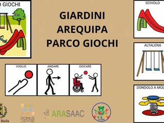 Biella sempre più inclusiva con simboli CAA  nei giochi al parco Arequipa