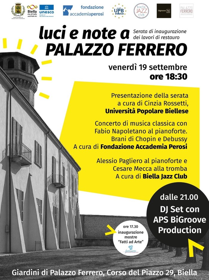 Luci e note a Palazzo Ferrero: serata di inaugurazione dei lavori di restauro Luci e note a Palazzo Ferrero: serata di inaugurazione dei lavori di restauro