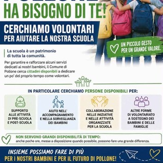 Il Comune lancia un appello ai cittadini: "Pollone ha bisogno di te"