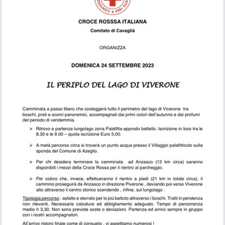 La Croce Rossa Italiana presenta: “Il Periplo del Lago di Viverone” La Croce Rossa Italiana presenta: “Il Periplo del Lago di Viverone”