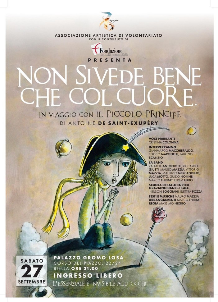 Biella, a Palazzo Gromo Losa il Piccolo Principe prende vita tra musica e poesia
