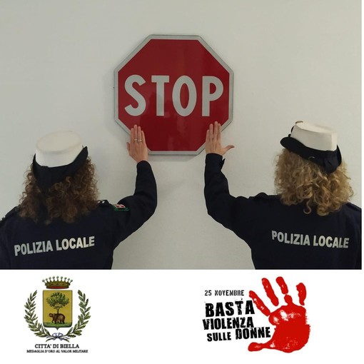25 novembre, anche la Polizia Locale di Biella dice no alla violenza sulle donne