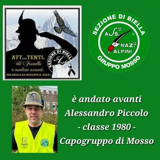 Alessandro Piccolo, il Gruppo Alpini Cossato - Quaregna: "Un Amico ha posato lo zaino"