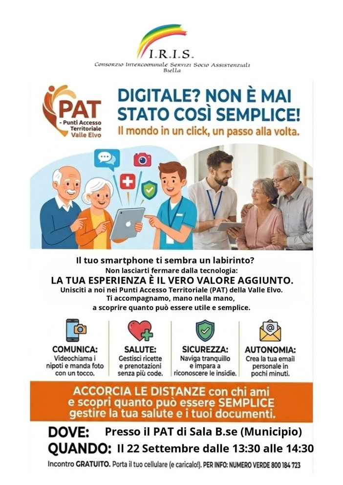 Sala Biellese, un incontro gratuito per imparare a usare lo smartphone