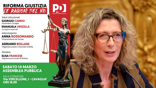 Riforma della giustizia, a Cavaglià un’assemblea pubblica sulle ragioni del “No”