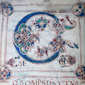 Pagina con incipit “C”, Sacramentarium Episcopi Warmundi (Sacramentario del Vescovo Warmondo di Ivrea): fine secolo X, Ivrea, Biblioteca Capitolare, Ms 31 LXXXVI). Priuli Verlucca,1990, copia posseduta a Biella dal Comm. Mario Coda.