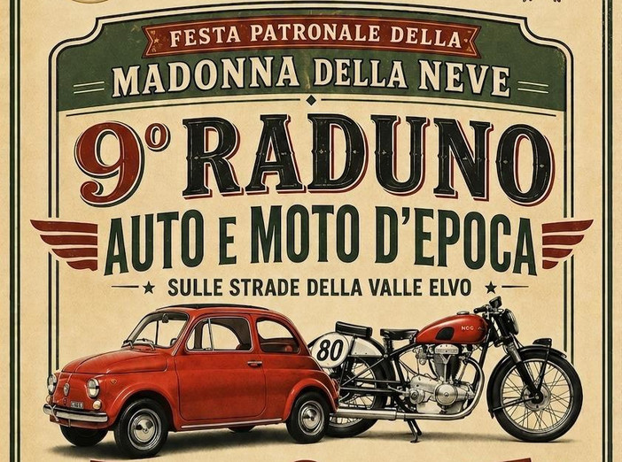 Sala Biellese, domenica il 9° raduno di auto e moto d’epoca Sala Biellese, domenica il 9° raduno di auto e moto d’epoca