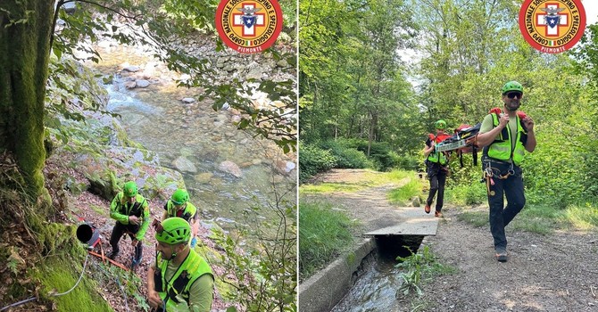 Biella, escursionista scivola nel torrente e resta ferita vicino al sentiero del Gorgomoro FOTO