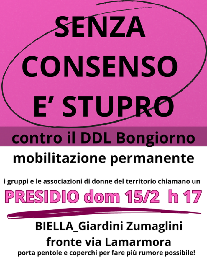 Senza consenso è stupro: Blocchiamo il DDL Bongiorno che istituzionalizza la violenza sessuale