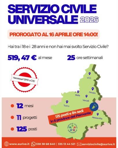 Servizio Civile 2026, c'è ancora tempo per candidarsi: scade il 16 aprile