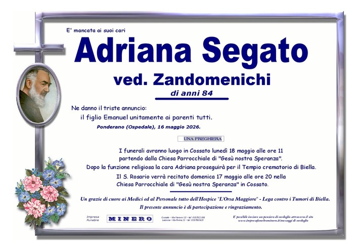 Adriana Segato, ved. Zandomenichi