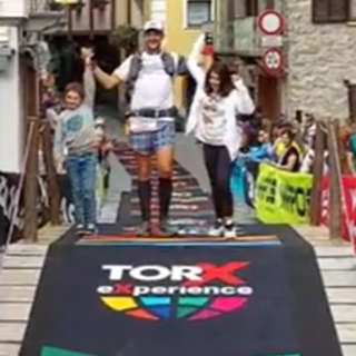 Tor 130, l'arrivo a Courmayeur del biellese Alessandro Santimone Tor 130, l'arrivo a Courmayeur del biellese Alessandro Santimone