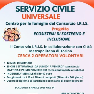 Servizio Civile, il Consorzio IRIS cerca due giovani per il Centro per le Famiglie