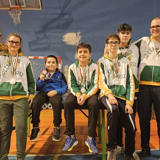 Nella foto i medagliati al Grand Prix di Villadossola con i tecnici Matteo Bianchetto, Daniela Sandigliano e Michele Capodiferro.