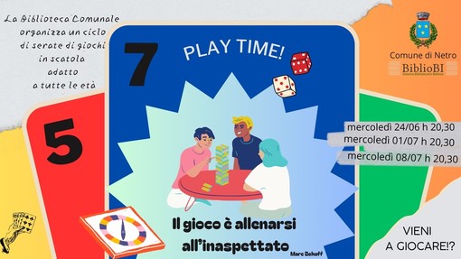 Netro accoglie “Play Time!”: tre serate di giochi in scatola Netro accoglie “Play Time!”: tre serate di giochi in scatola