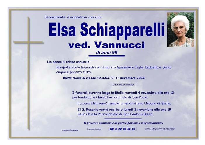 Elsa Schiapparelli, ved. Vannucci