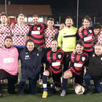 Le formazioni di Pizza Flash e Su Nuraghe Calcio Biella prima del fischio d’inizio.