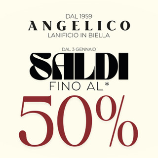 Saldi Invernali Angelico Biella: dal 3 gennaio 2026 sconti fino al 50%