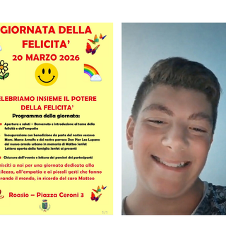 Una panchina e una fioriera in ricordo di Matteo Senfet nella Giornata della Felicità