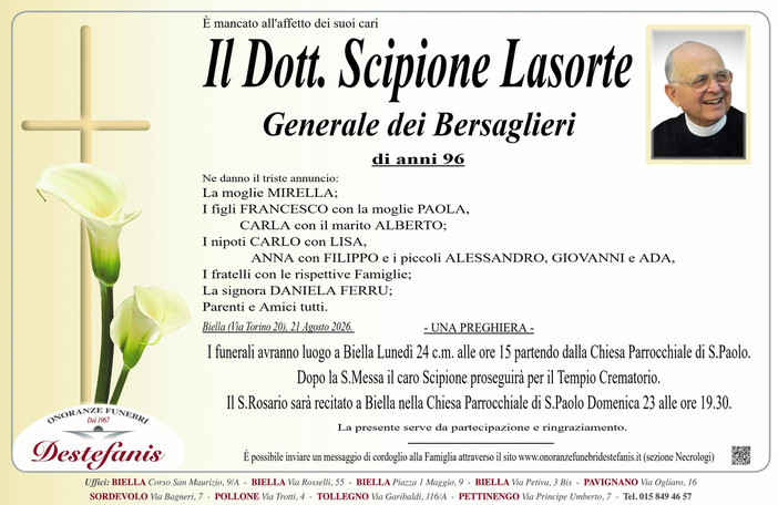 Il Dottor Scipione Lasorte, Generale dei Bersaglieri