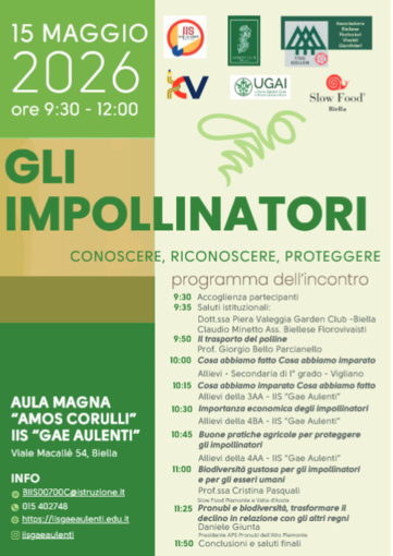 Biella, incontro con gli studenti per conoscere gli impollinatori