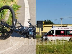 Biella, scontro fra auto e bici: intervengono i soccorsi