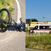 Biella, scontro fra auto e bici: intervengono i soccorsi