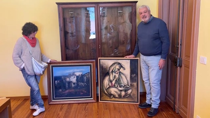 Due dipinti di Fulvio Platinetti donati al Comune di Tollegno
