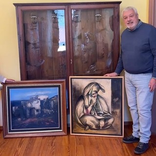 Due dipinti di Fulvio Platinetti donati al Comune di Tollegno