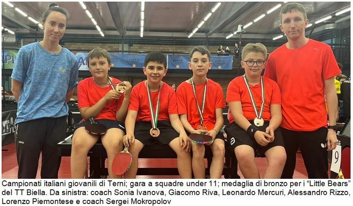 TT Biella, bottino di medaglie ai Campionati Italiani Giovanili di Terni