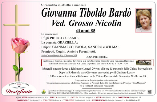 Giovanna Tiboldo Bardò ved. Grosso Nicolin
