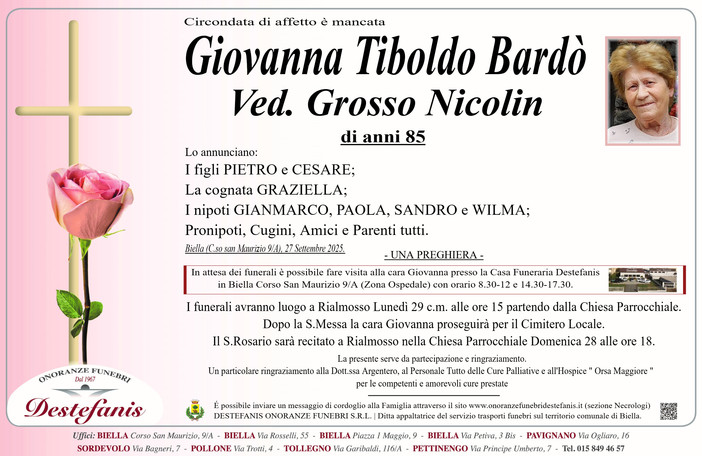 Giovanna Tiboldo Bardò ved. Grosso Nicolin